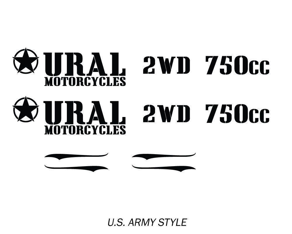 Ural US Army Style Motorcycle Gas Tank & Body Decals