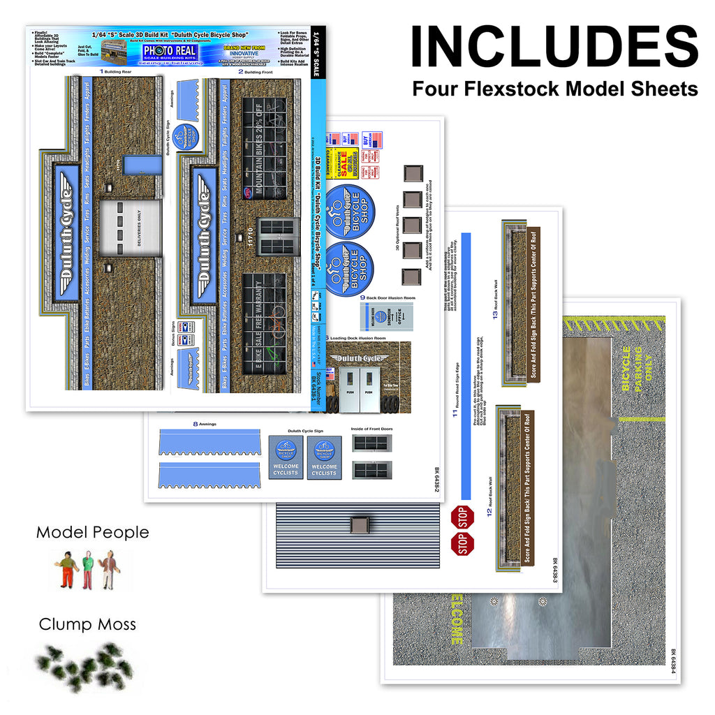 1:64 Scale Duluth Cycle Bicycle Shop Building Kit