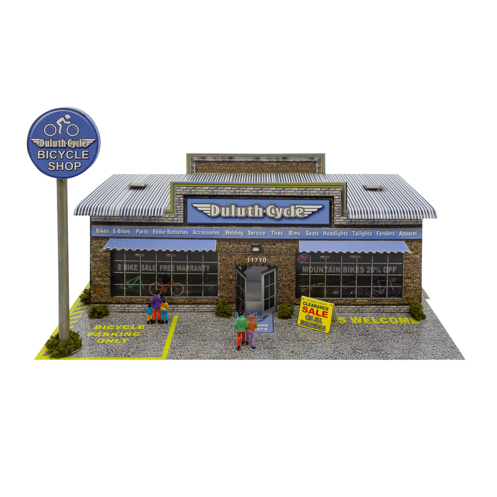 1:64 Scale Duluth Cycle Bicycle Shop Building Kit